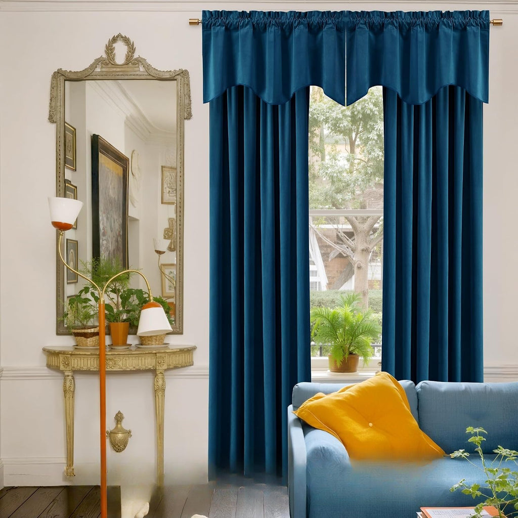 84" Blue Velvet Blackout Curtains