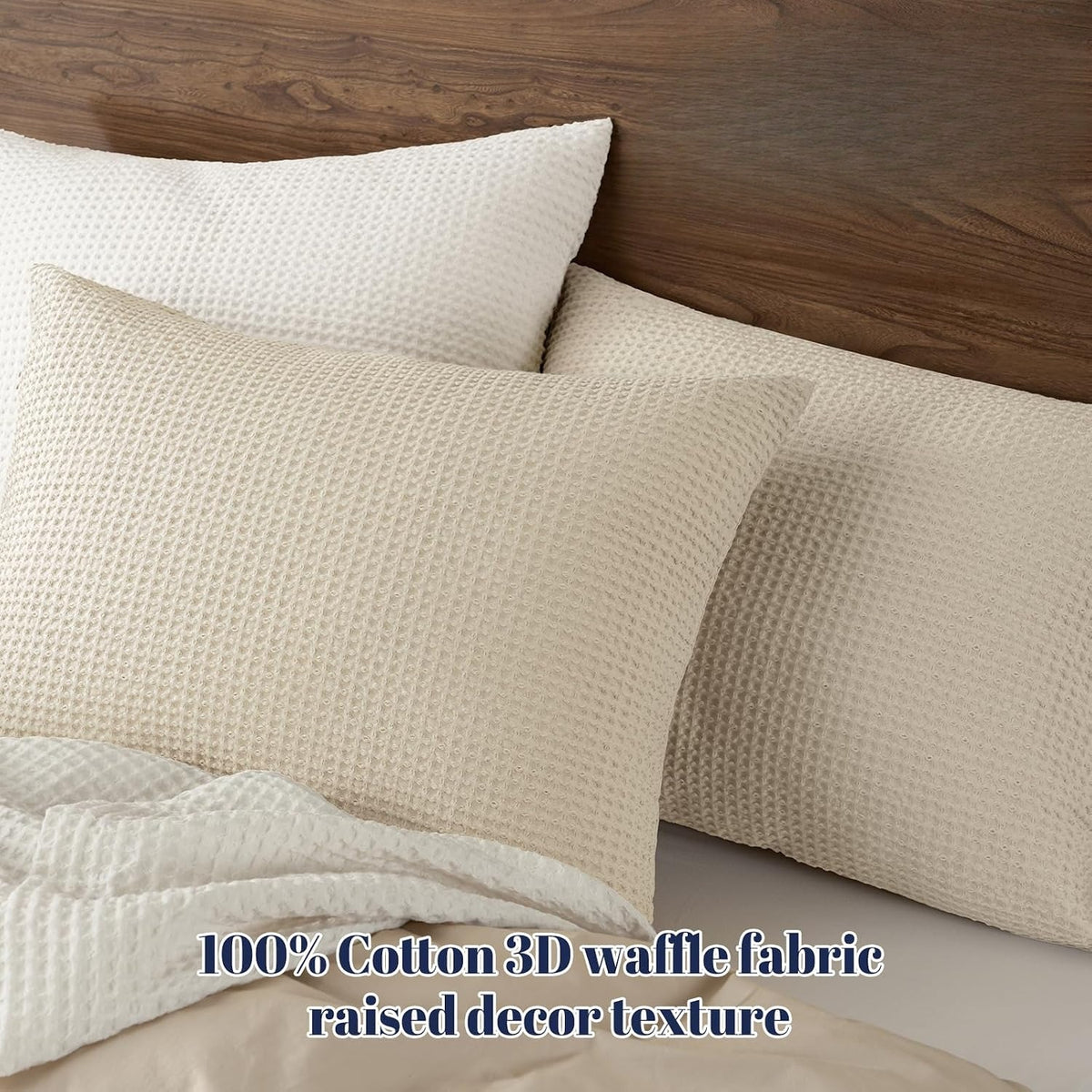 20"x26" Linen Cotton Waffle Pillow Sham