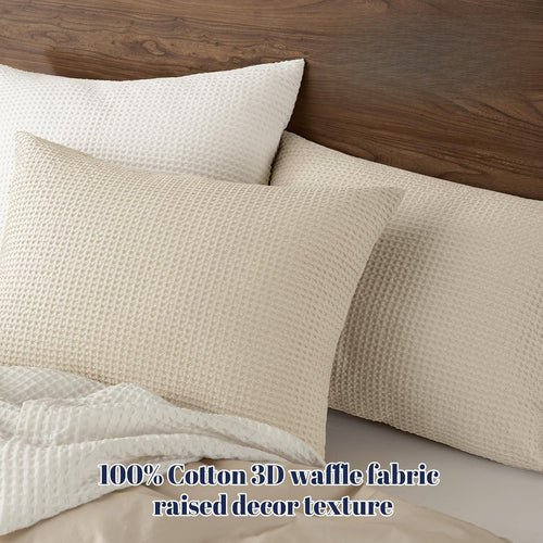 20"x26" Linen Cotton Waffle Pillow Sham
