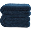 48"x72" 12lbs Navy Chunky Knit Weighted Blanket