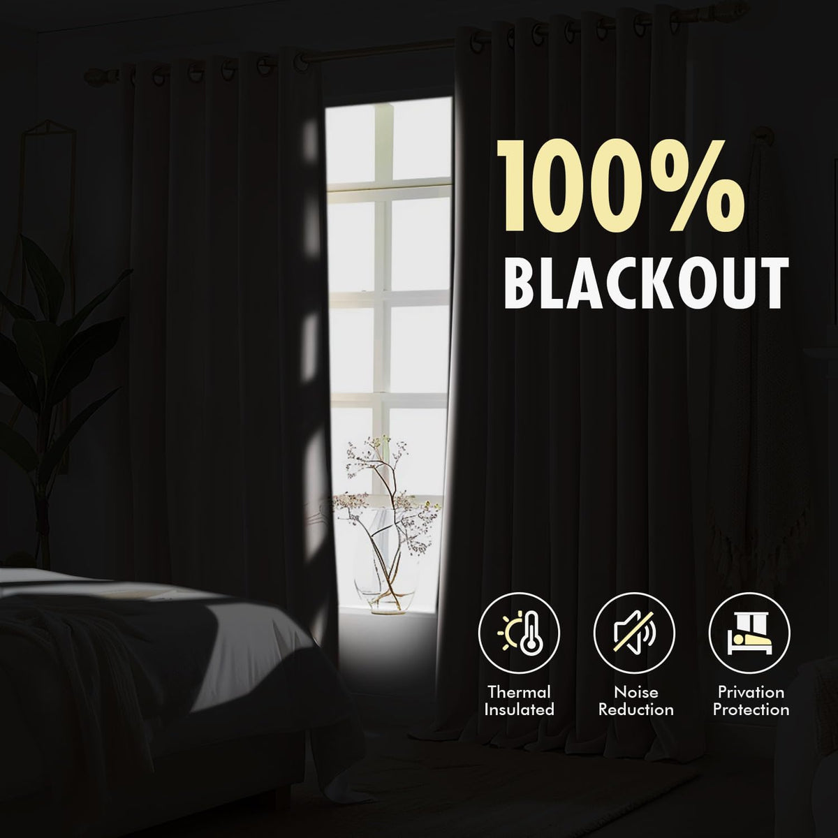 40"×90" Linen Pinch Pleat Blackout Curtains