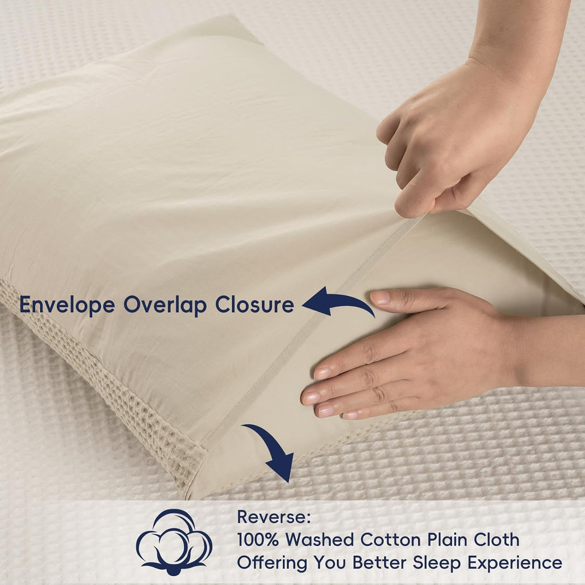 20"x26" Linen Cotton Waffle Pillow Sham