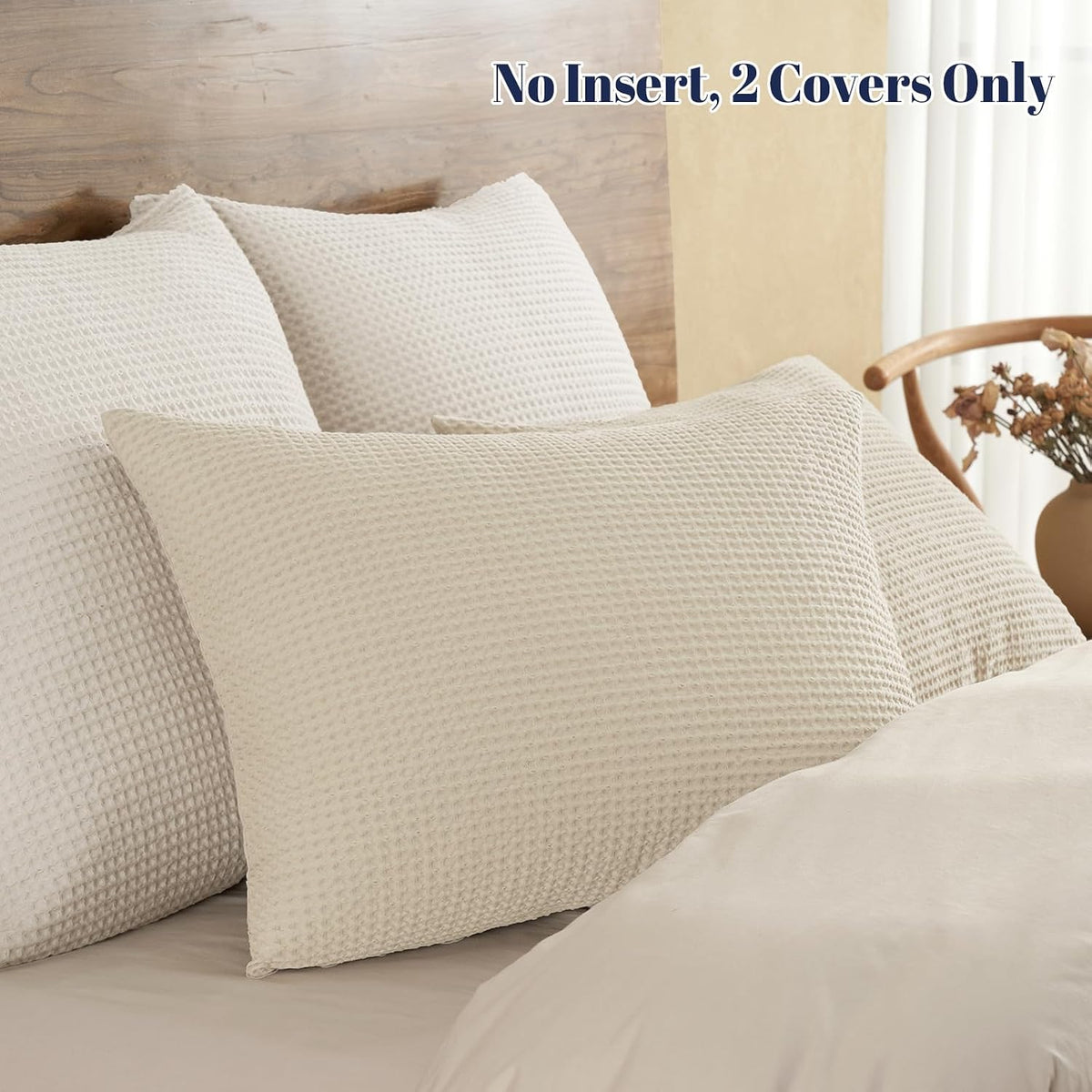 20"x26" Linen Cotton Waffle Pillow Sham