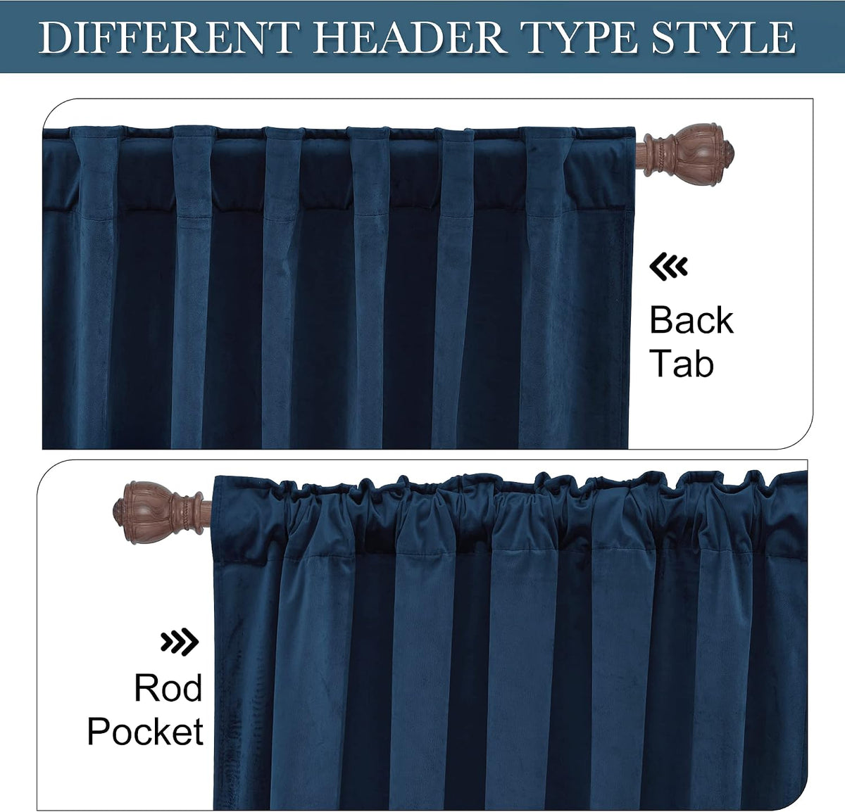 84" Blue Velvet Blackout Curtains