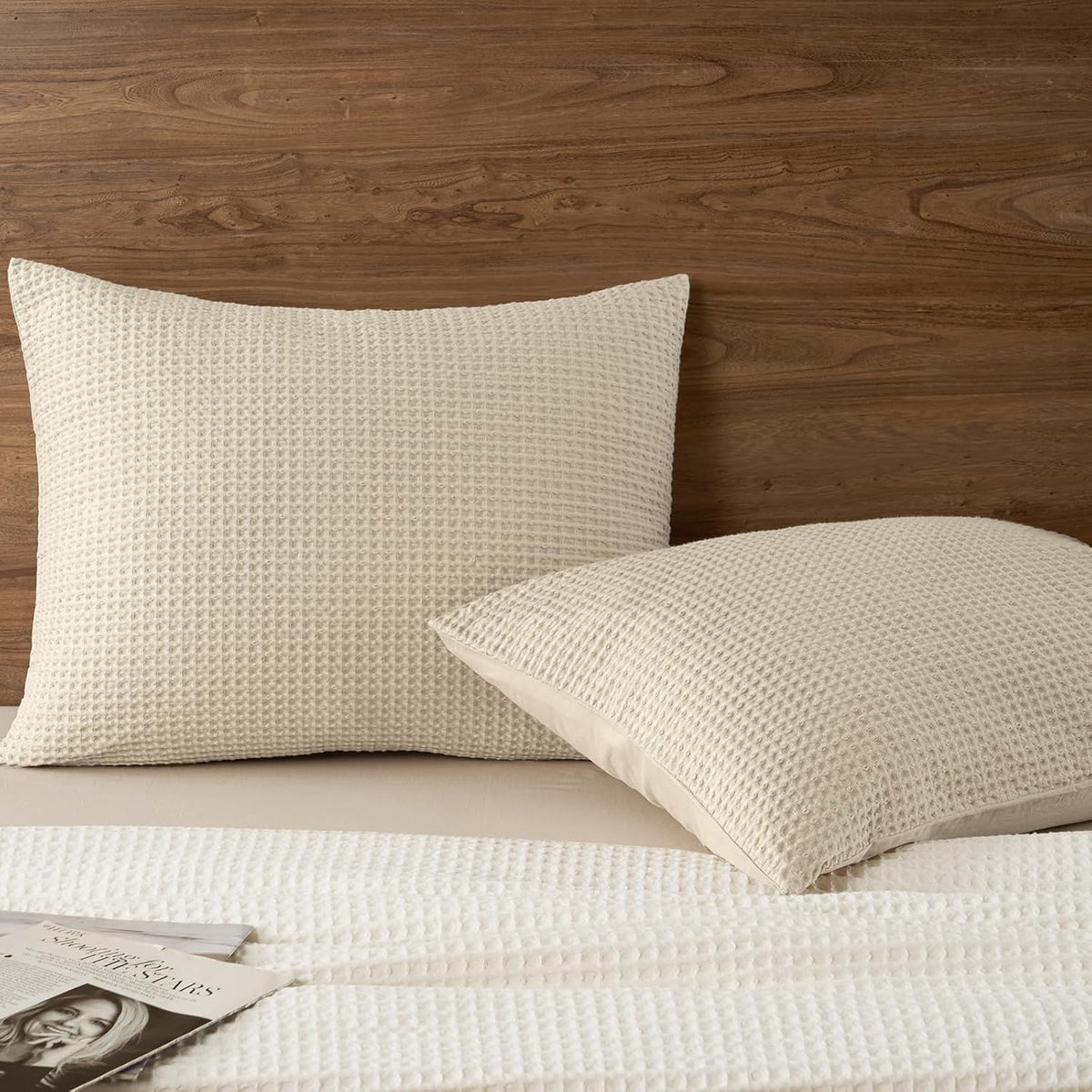 20"x26" Linen Cotton Waffle Pillow Sham