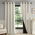 84" Beige Blackout Curtains, 2 Panels