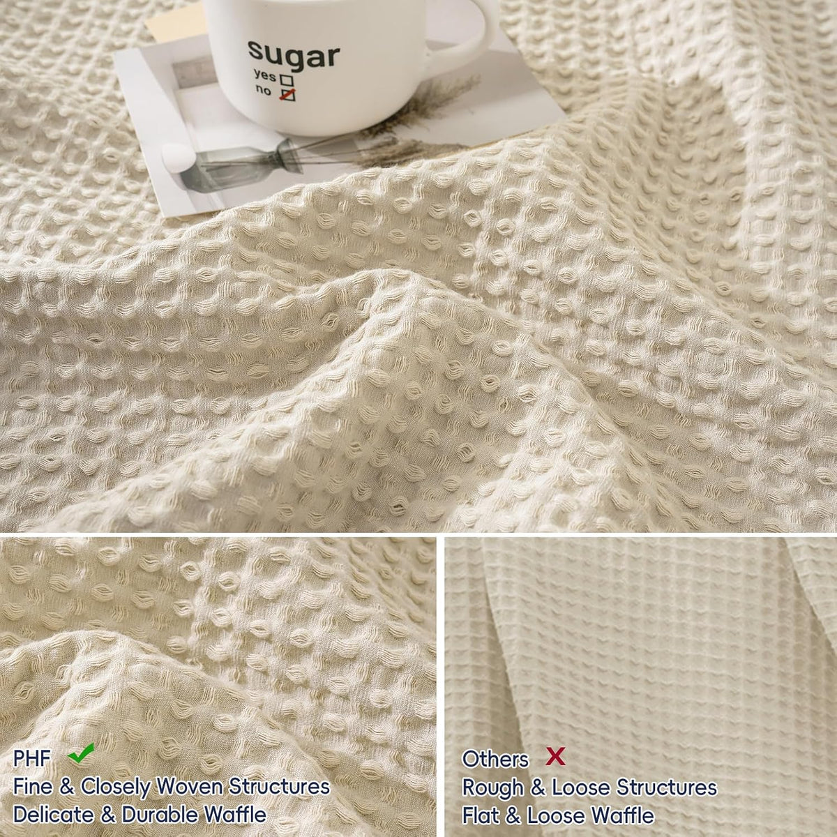 20"x26" Linen Cotton Waffle Pillow Sham