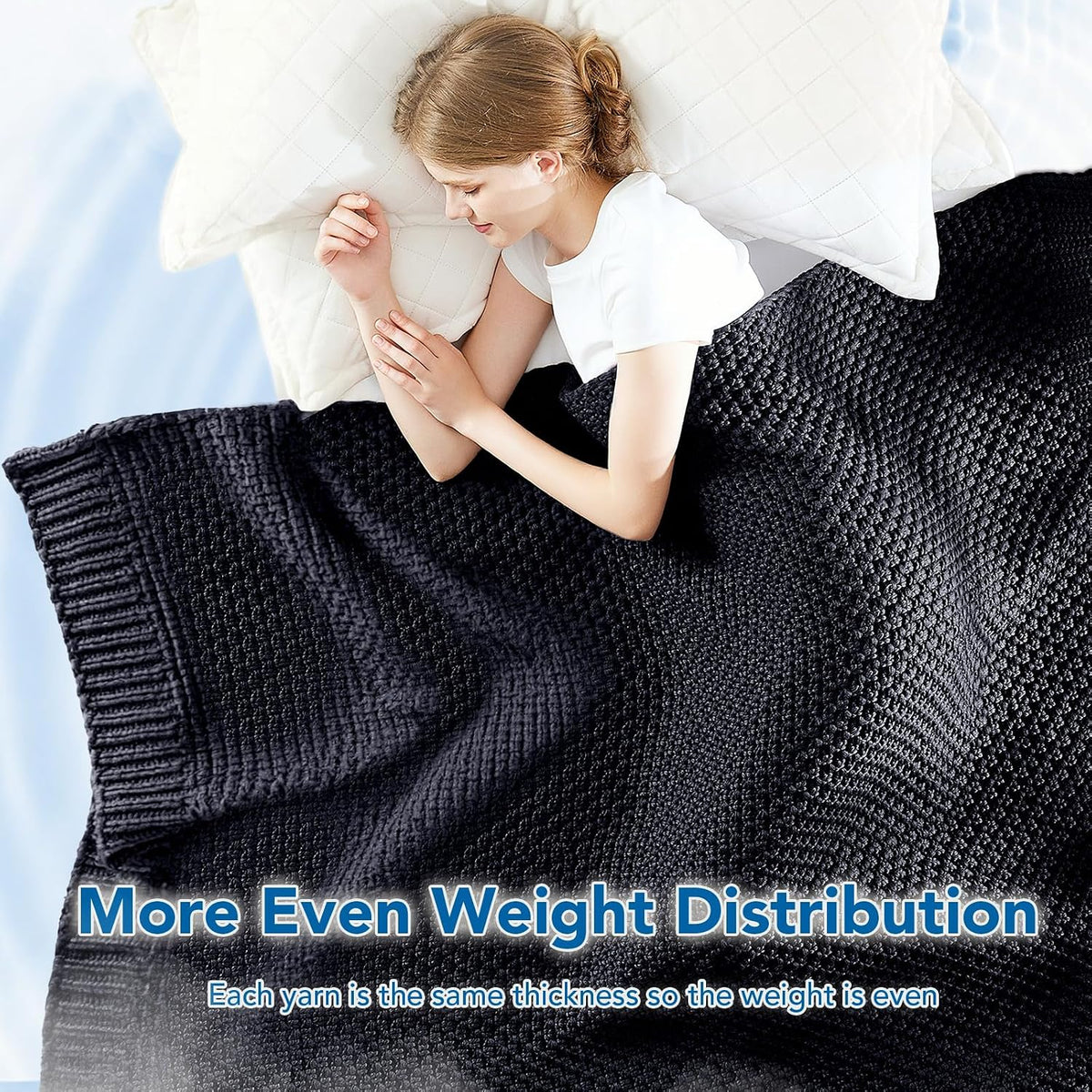 48"x72" 15lbs Chunky Knit Weighted Blanket
