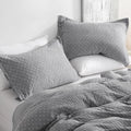 2-Pack Grey Geometric Muslin Pillow Shams 20"x36"