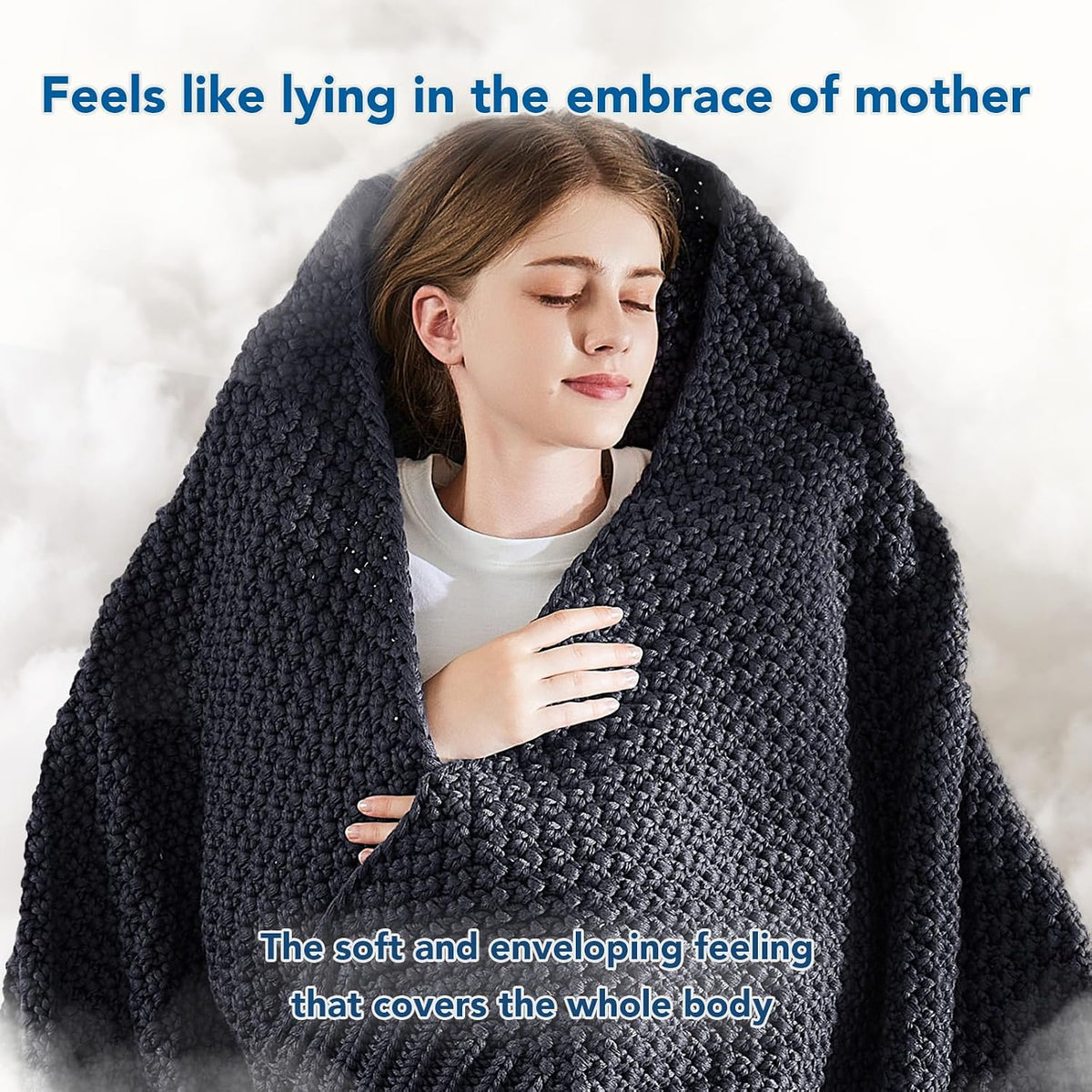 48"x72" 15lbs Chunky Knit Weighted Blanket