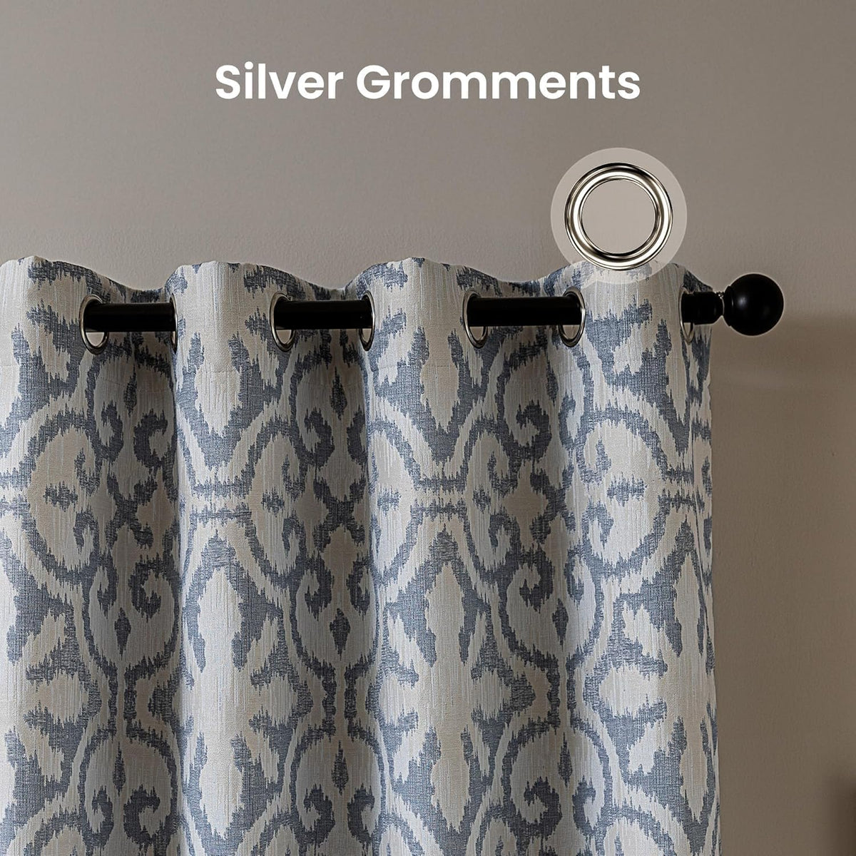 42"×84" Blue Jacquard Blackout Curtains