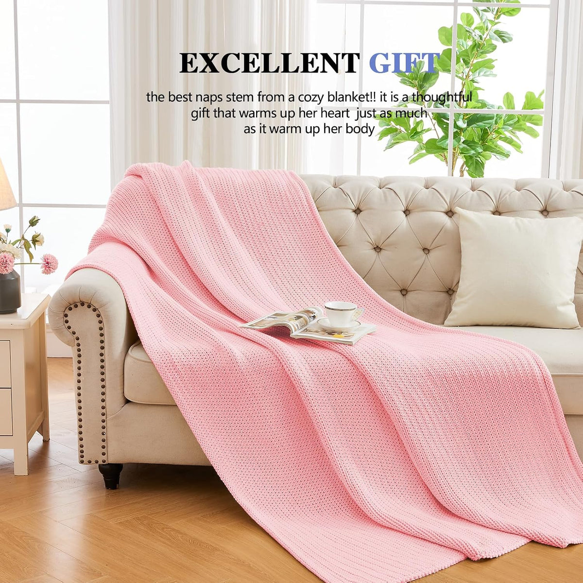60"x80" 20lbs Chunky Knit Weighted Blanket