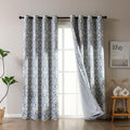 42"×84" Blue Jacquard Blackout Curtains