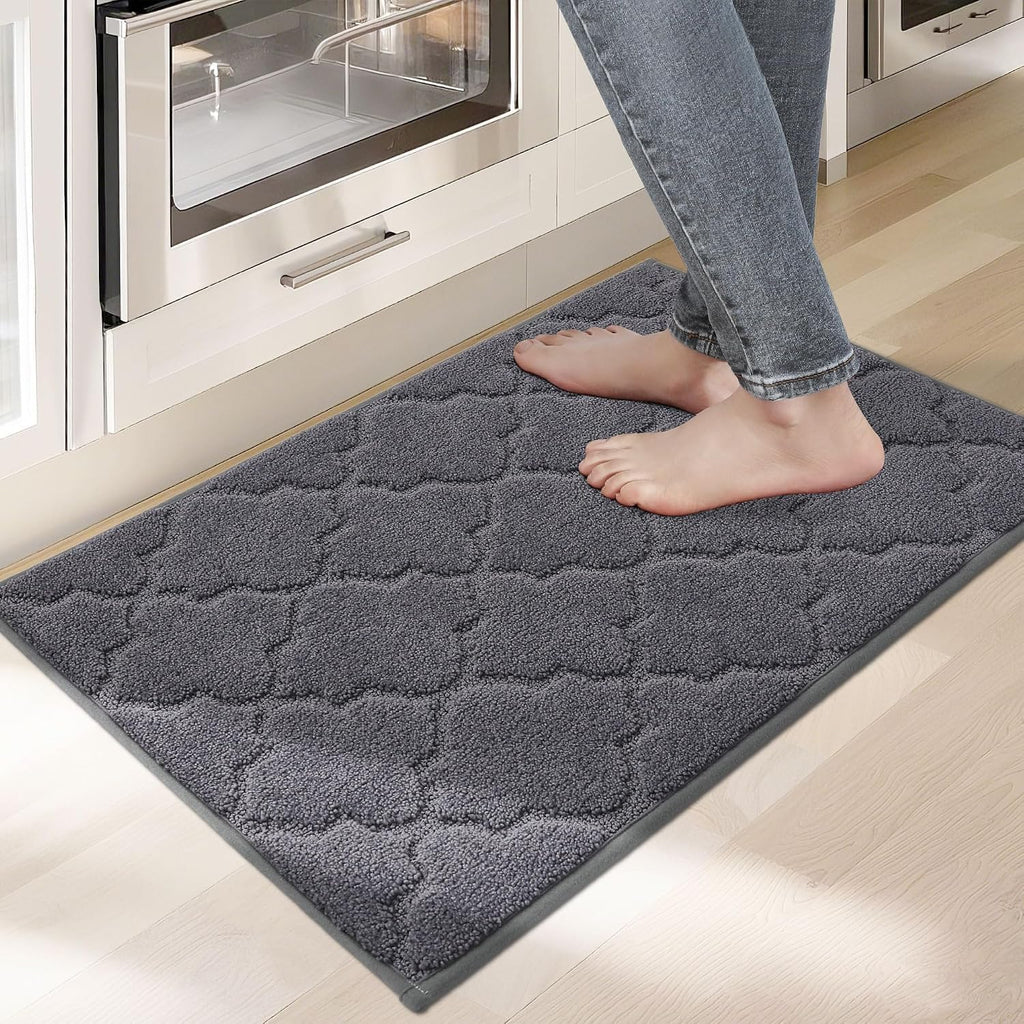 20"x32" Dark Grey Non-Slip Washable Kitchen Rug