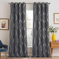 52"×84" Grey Striped Blackout Curtains
