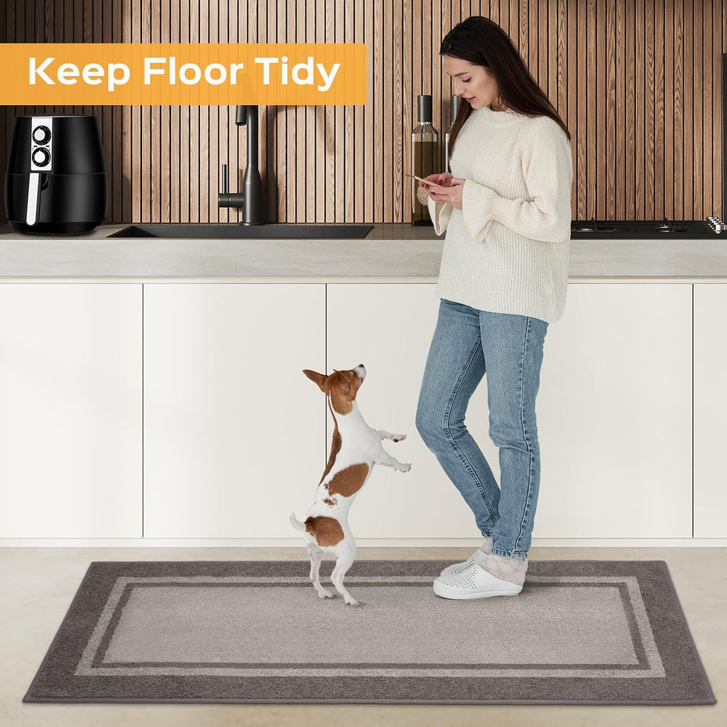 24"x36" Beige Taupe Non-Slip Kitchen Rug