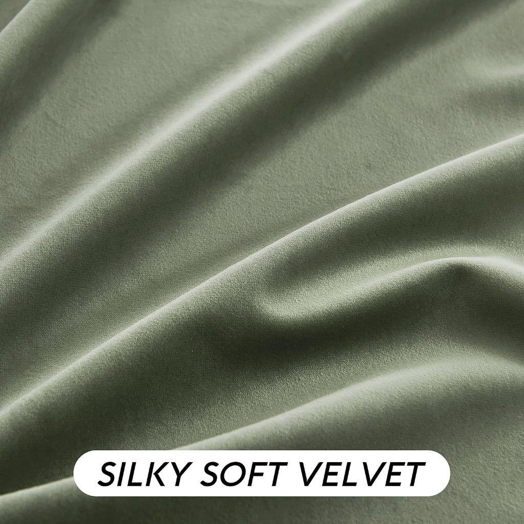 84" Sage Green Velvet Curtains