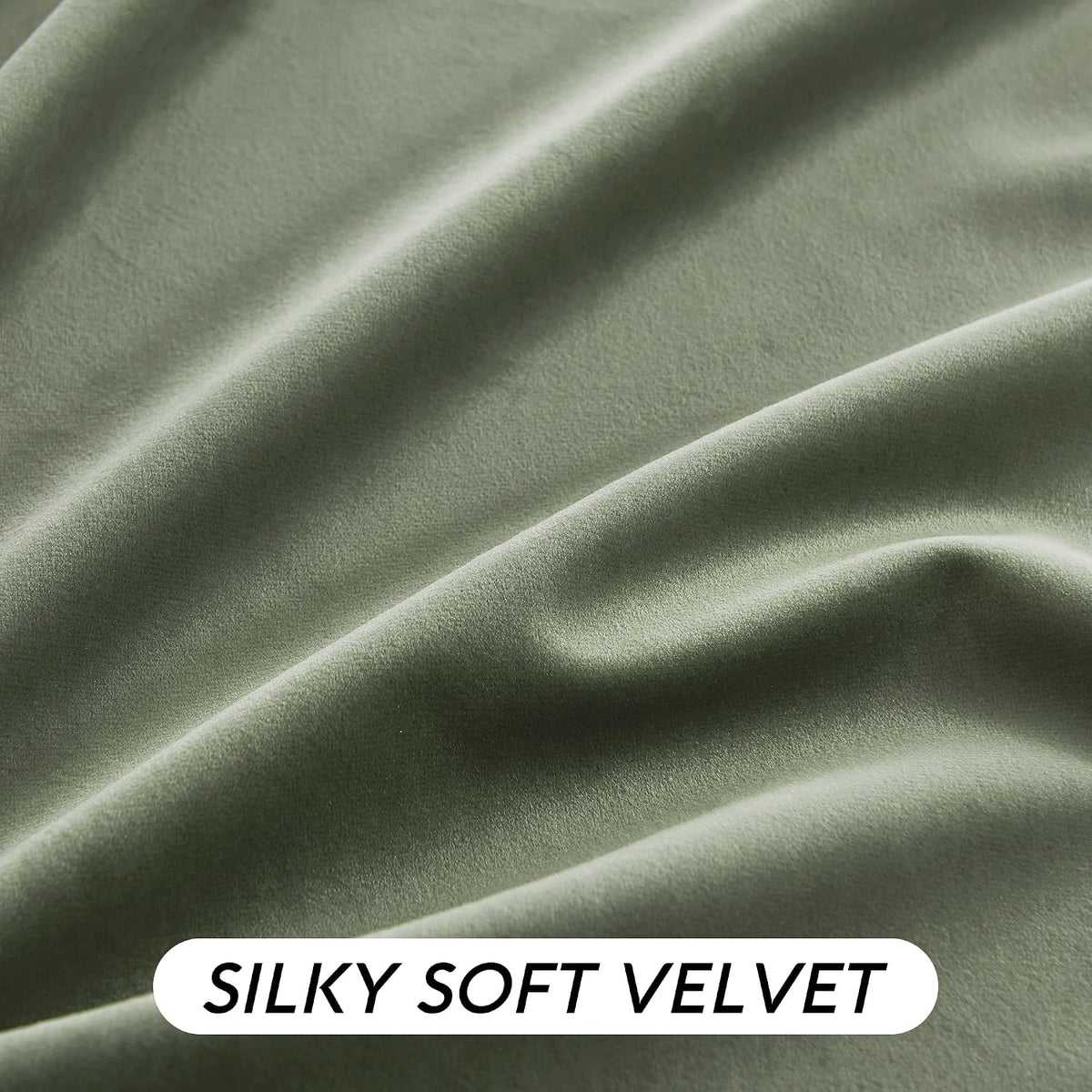 84" Sage Green Velvet Curtains