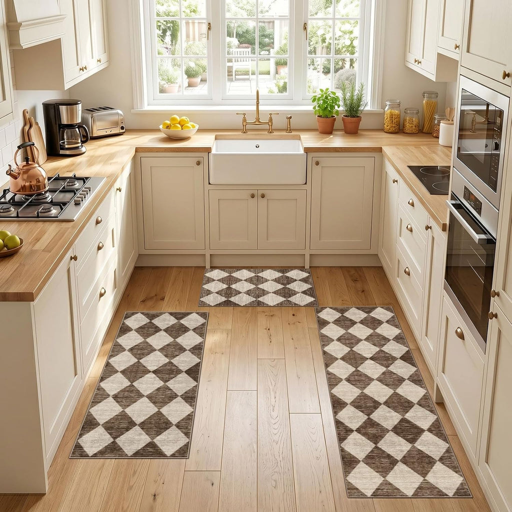 3-Pack Non-Slip Washable Kitchen Rug Set