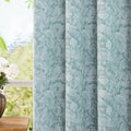 84" Aqua Floral Blackout Curtains, 2 Panels