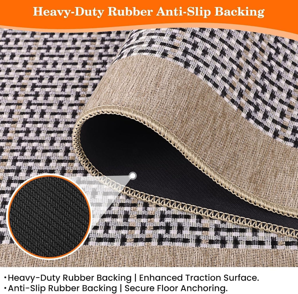 70"x20" Khaki Non-Slip Washable Kitchen Runner Rug