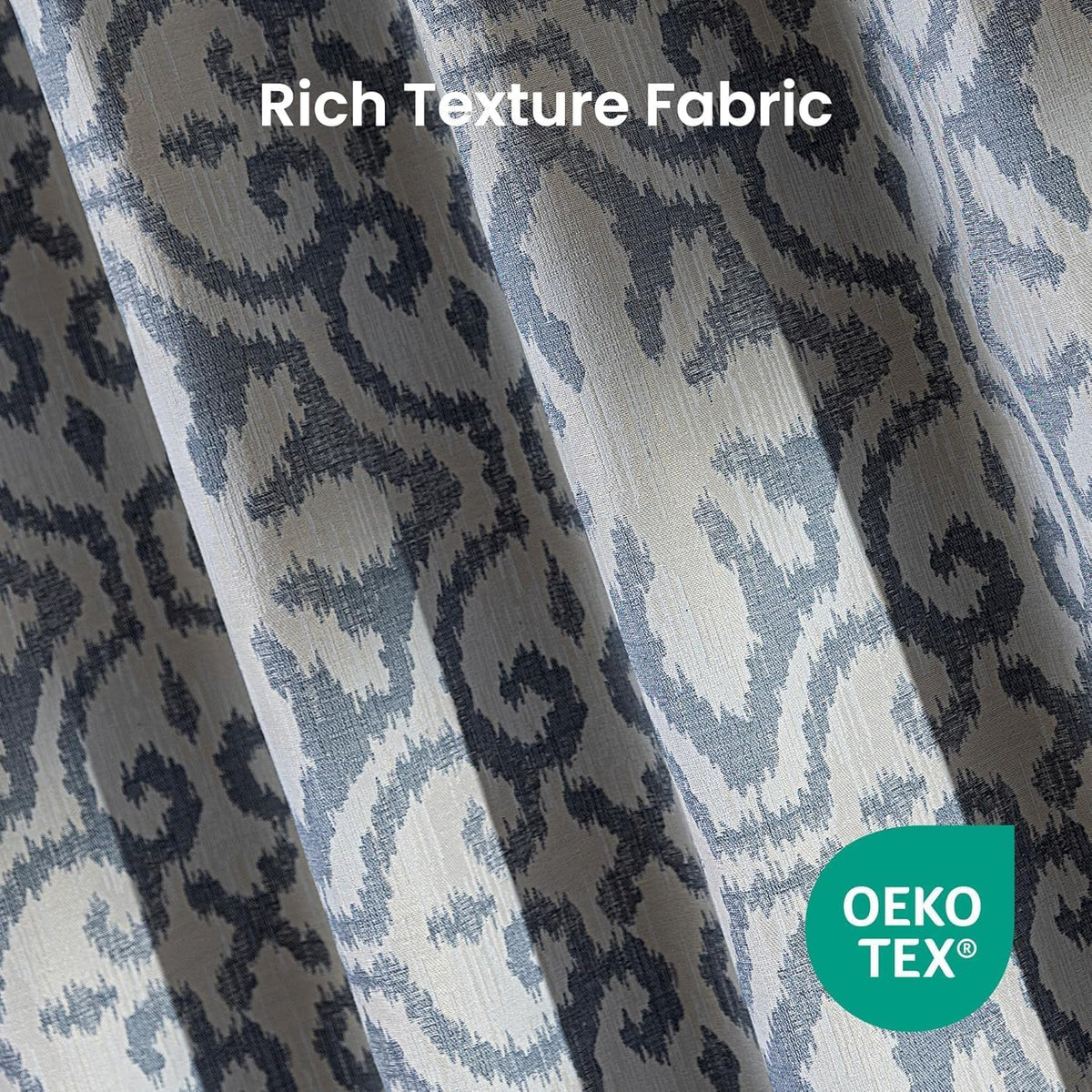 42"×84" Blue Jacquard Blackout Curtains