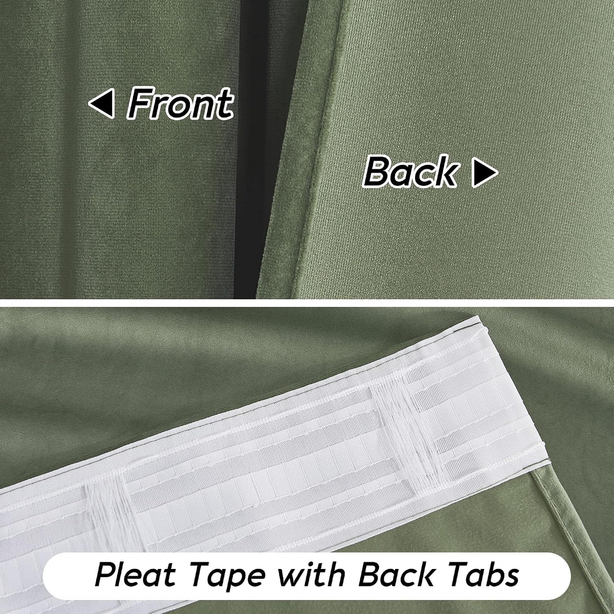 84" Sage Green Velvet Curtains
