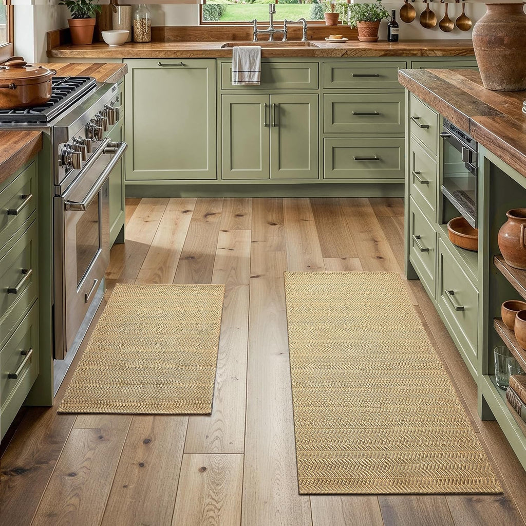 Slip Washable Kitchen Rug Set
