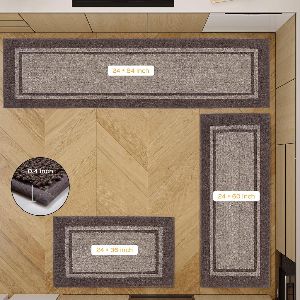 24"x36" Beige Taupe Non-Slip Kitchen Rug