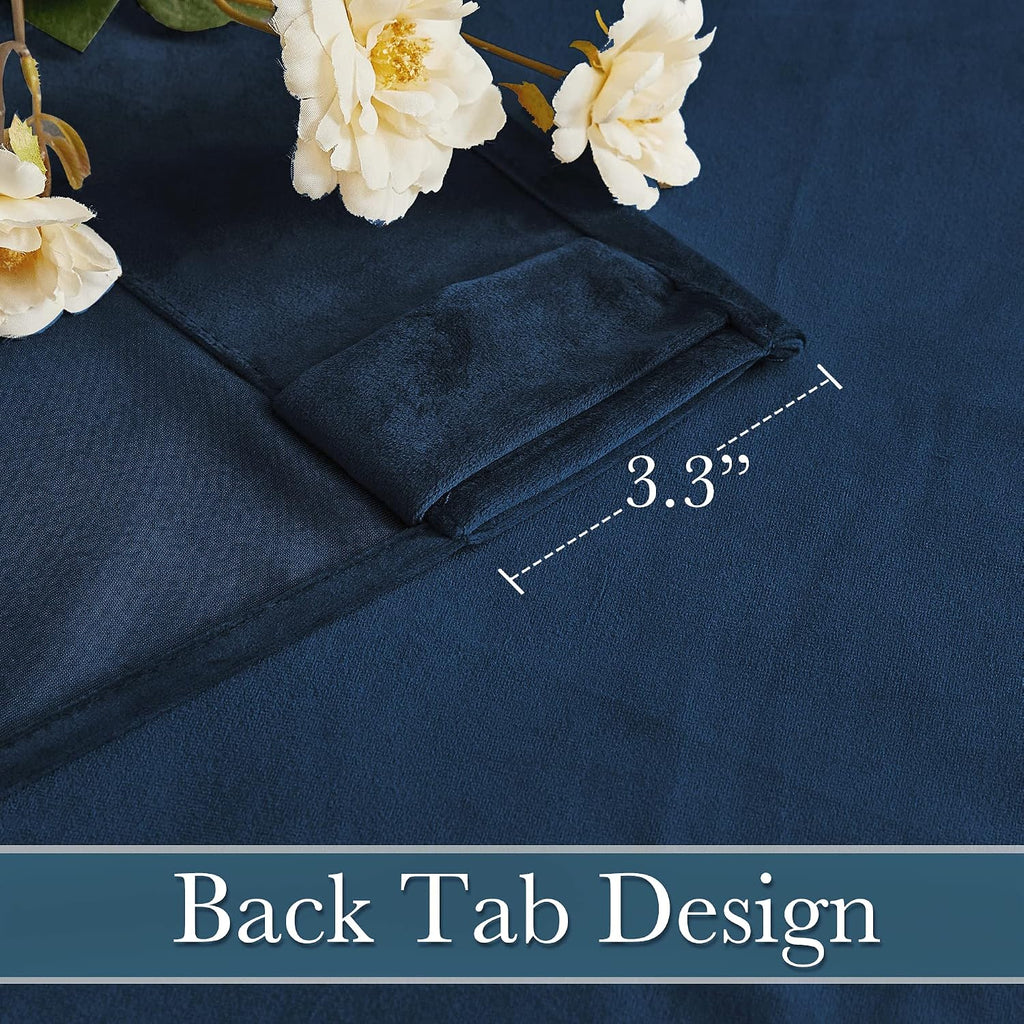 84" Blue Velvet Blackout Curtains