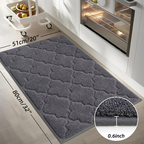 20"x32" Dark Grey Non-Slip Washable Kitchen Rug