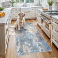 3'x5' Blue Rust Washable Non-Slip Area Rug