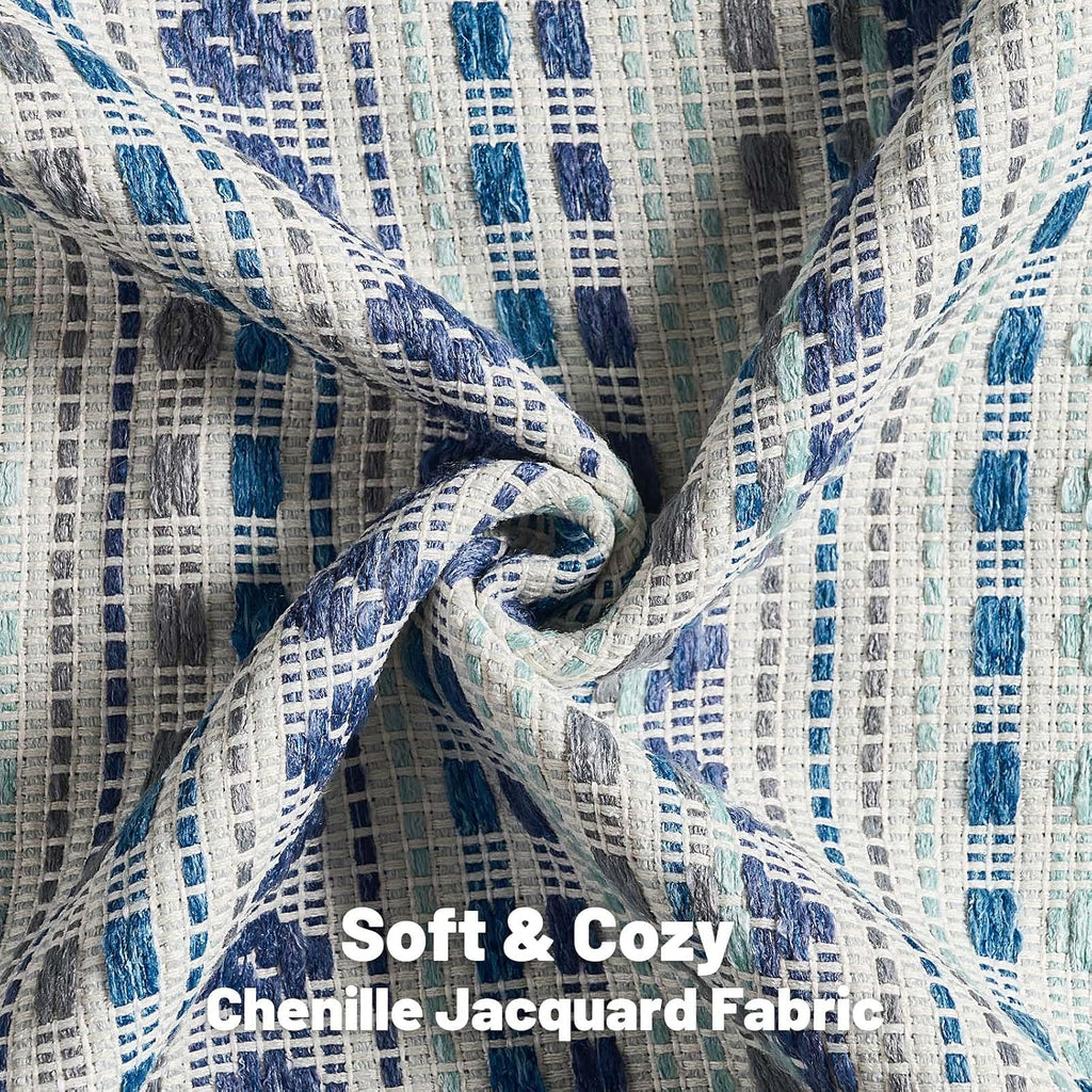2-Pack Blue Grey Boho Pillow Covers 12"x20"