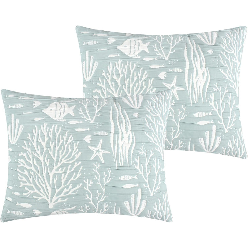 Standard Marina Seafoam Jacquard Matelasse Pillow Sham