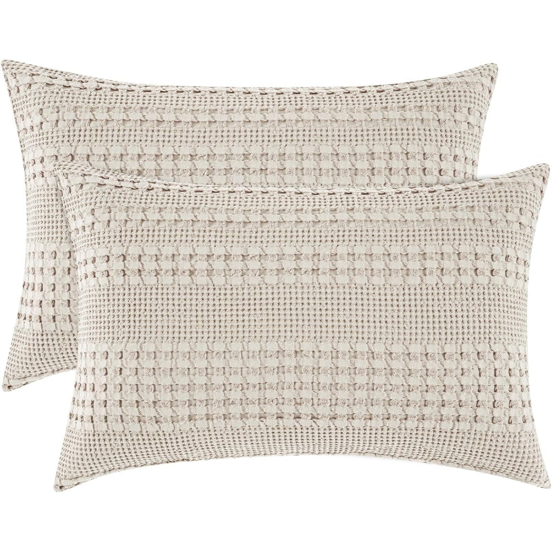 20"x26" Oatmeal Cotton Waffle Pillow Sham
