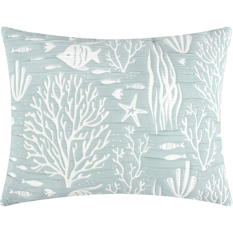 Standard Marina Seafoam Jacquard Matelasse Pillow Sham
